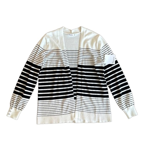 Black and white striped cardigan NWT - Picture 1 of 5